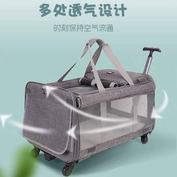 Pet Trolley Foldable Sling Bag for Dogs & Cats Travel Portable Bag Pet