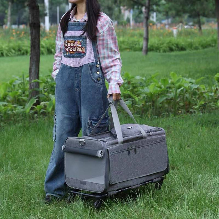 Pet Trolley Foldable Sling Bag for Dogs & Cats Travel Portable Bag Pet