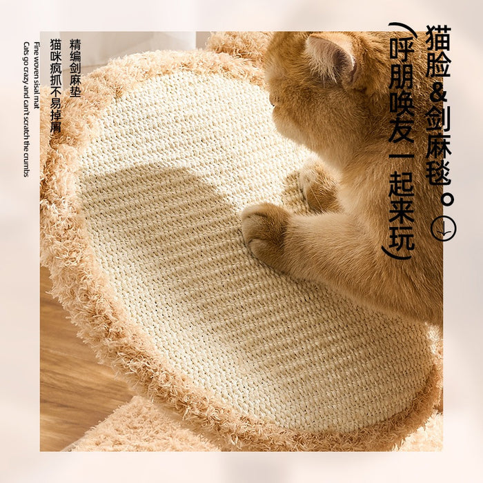 72.5cm Summer Flower Cat Tree – Solid Wood Climbing Frame with Scratching Post