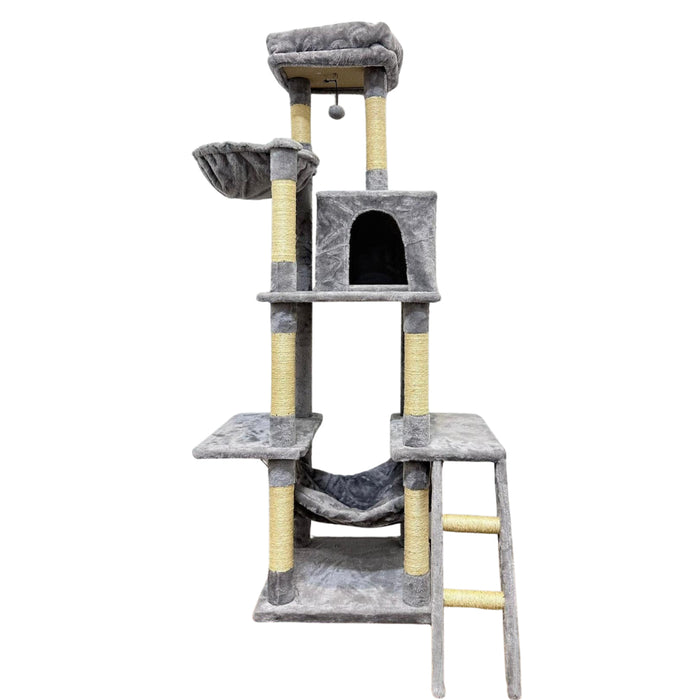 162cm Meow Vista Multi-Level Solid Wood Cat Condo & Tree